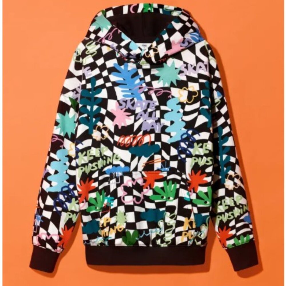 H&M Black and White Checkered Sweatshirt